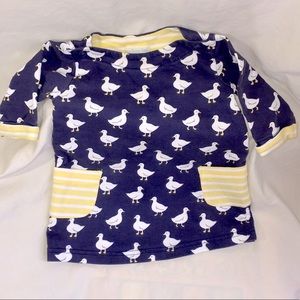 JoJo Maman Bebe duck print tunic, size 6-12 mos.